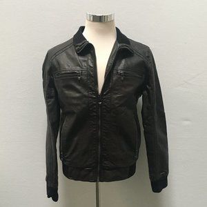 Men's Calvin Klein Faux Leather Jacket - Brown